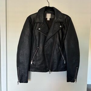 H&M Black Leather Moto Jacket
